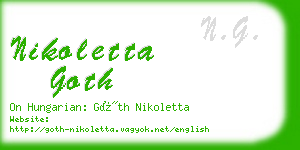 nikoletta goth business card